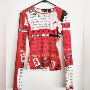 Dkny sheer club top - small